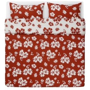 NWT IKEA Salepsrot - Queen Reversible
Duvet Set Rust & White Floral